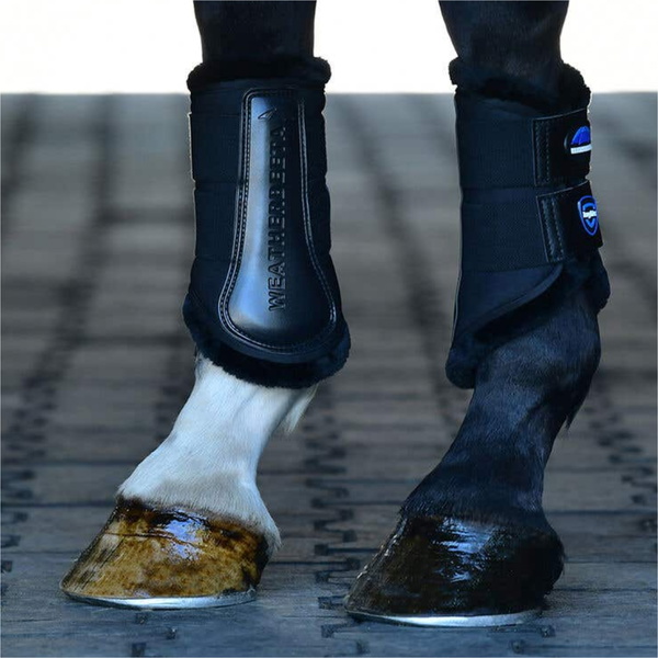2025 Weatherbeeta Tough-Tec Comfy Fleece Brushing Boots 1027505 - Black / Black